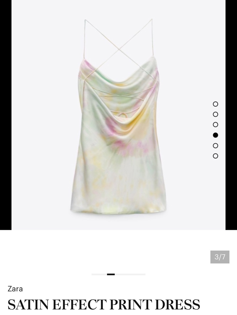 Zara Pastel Satin Tie-Dye Mini Dress
